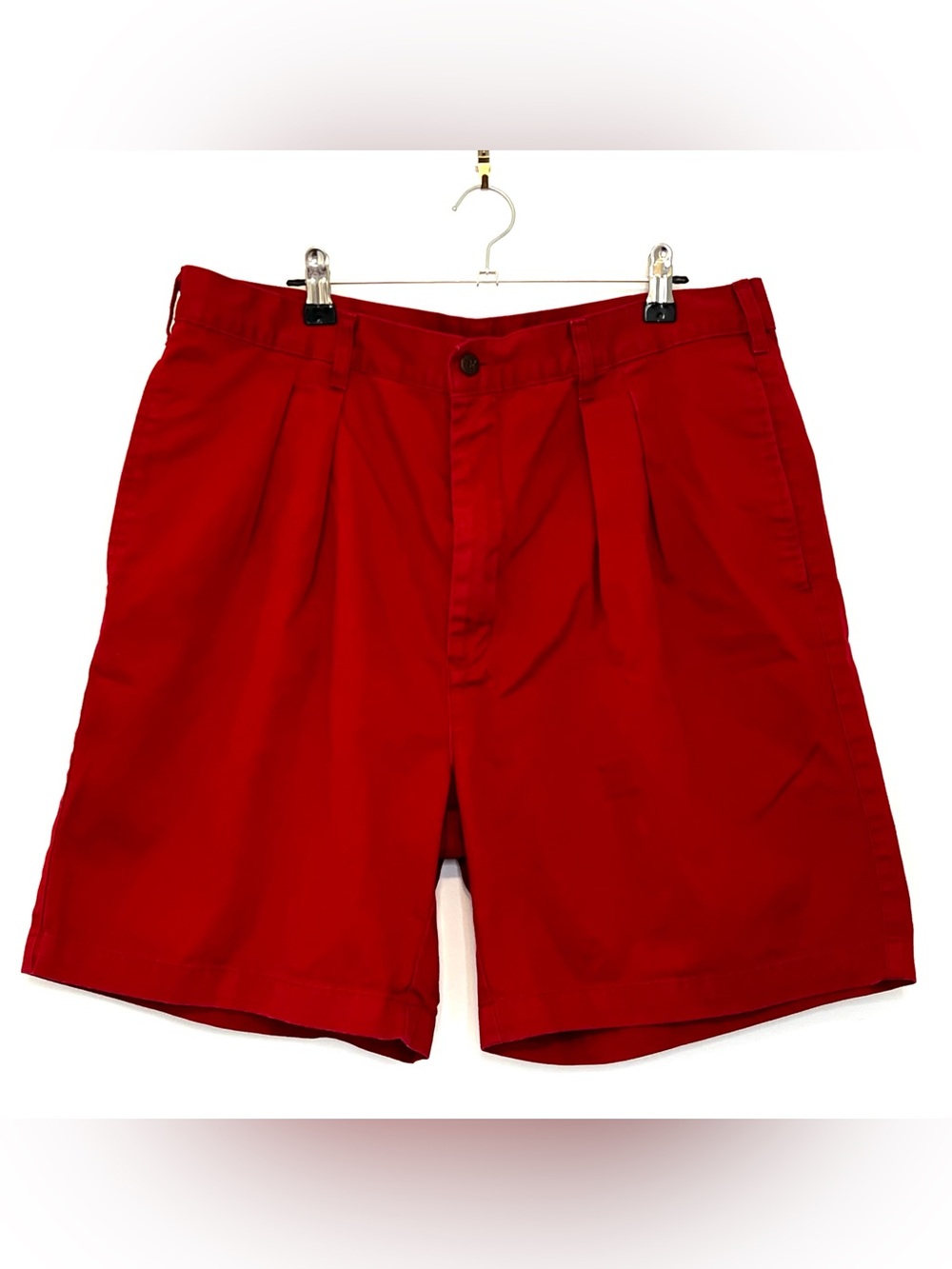 Vintage Chaps Ralph Lauren Red Pleated Shorts Men's 36 100% Cotton Classic